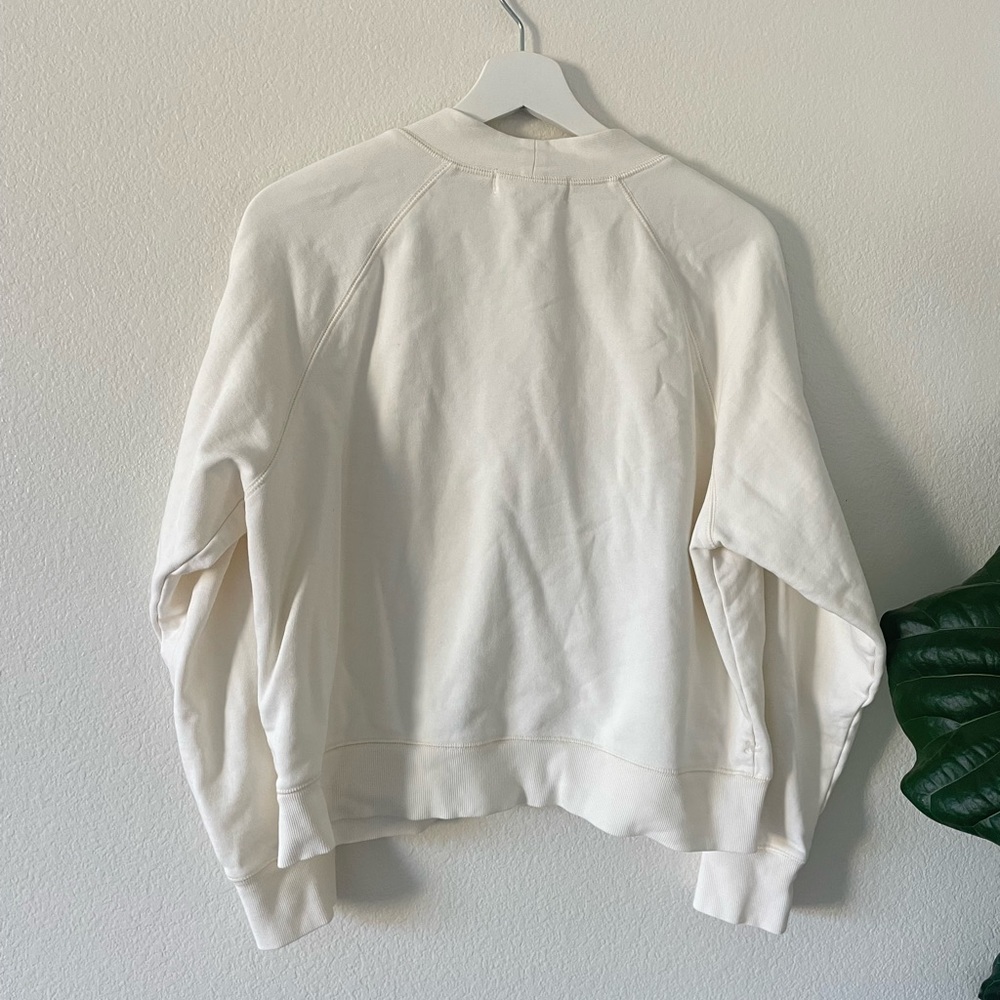Alex Mill Davie Fleece Cardigan In Off White Size M - Picture 4 of 9